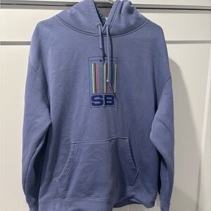 Nike SB Purple Pullover Hoodie with Multicolor Stripe Logo